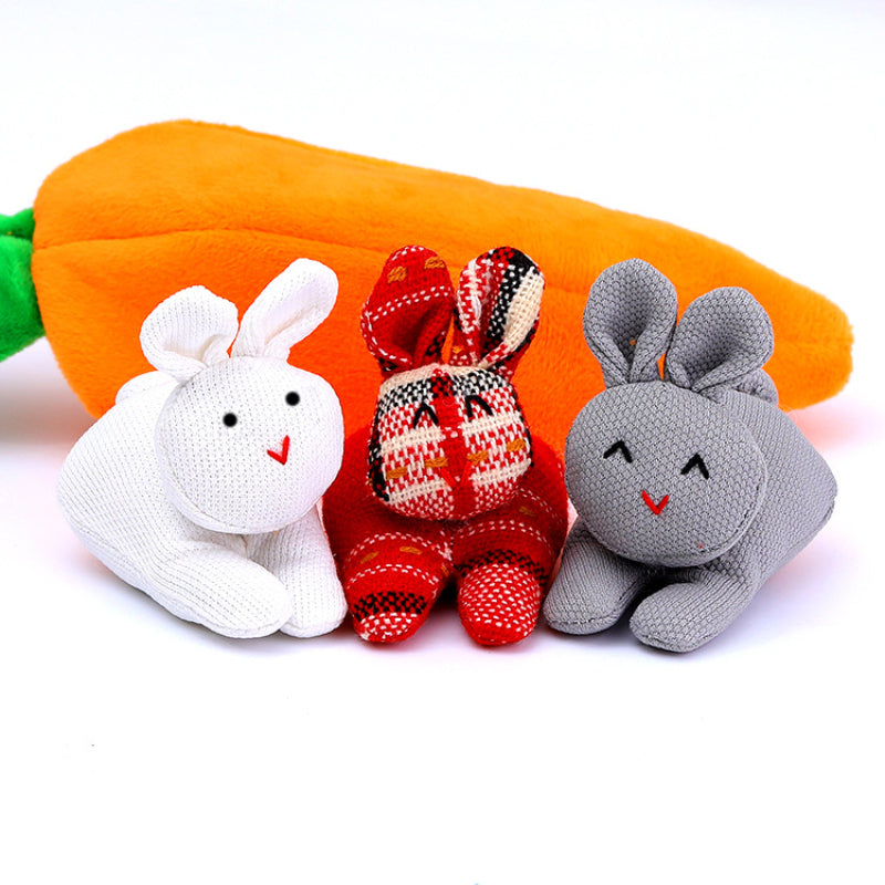 Three Rabbits Carrot Purse - Cute Rabbit Ornament
