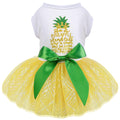Dog Dresses for Small Medium Dogs Girl Pineapple Mesh Dress Dog Outfit Summer Tutu Dog Dresses Cat Apparel Cute Pet Puppy Clothing Doggie Outfits Large Yellow