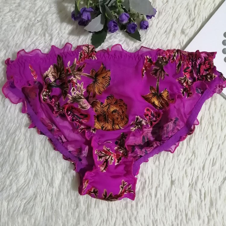 Translucent Silk Triangle Panties for Women