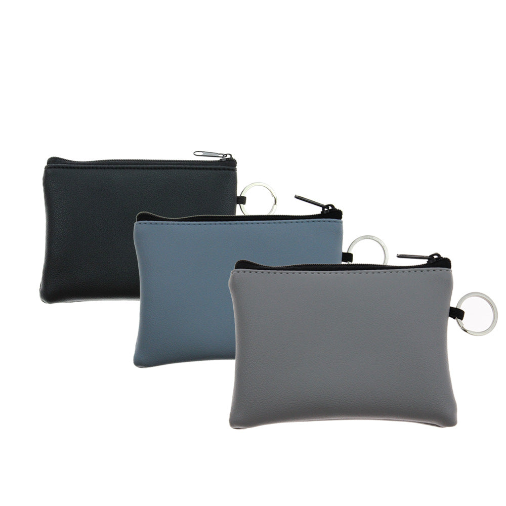 Leather Zipper Coin Purse Pouch