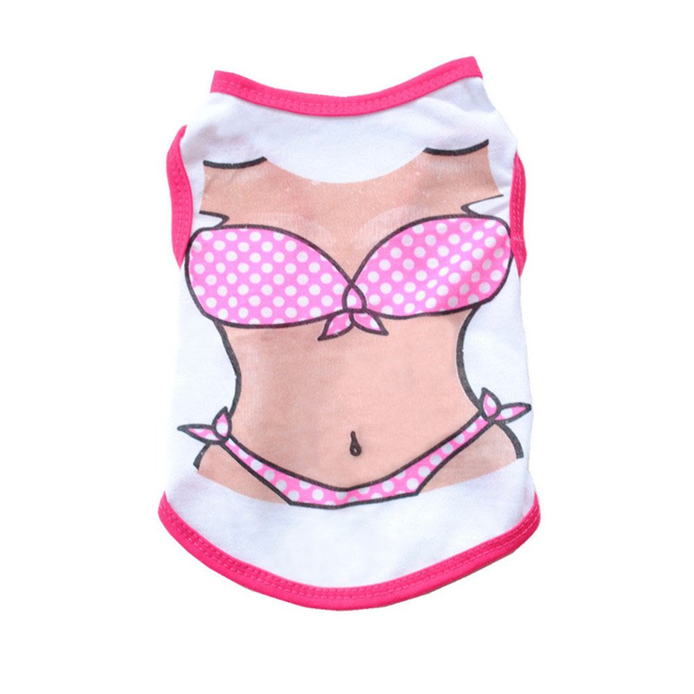 Alroman Dogs Shirts Puppy White Vest Clothing for Dogs Cats Vacation Shirt Male Female Dog Clothing House-Cats Summer Clothes Doggie Cotton Summer Shirt Small
