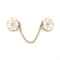 Floral Brooch with Drip Paint and Chain for Dresses
