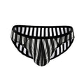Men's Transparent Mesh Briefs with Sexy Stripes