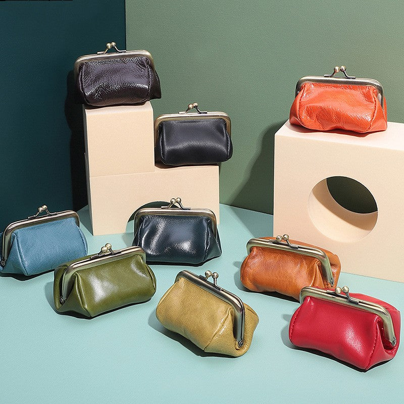 Handmade Leather Mini Coin Purse for Storage