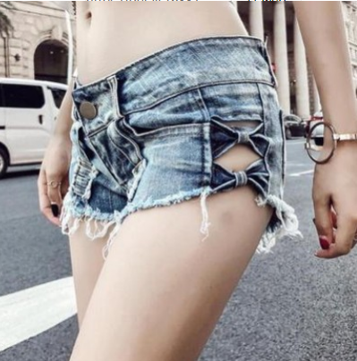 Low Waist Sexy Hollow Denim Shorts