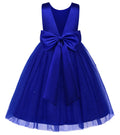 JerrisApparel Flower Girls Dress Wedding Satin Dresses Princess Birthday Party Prom Ball Gown (6T Navy Blue)