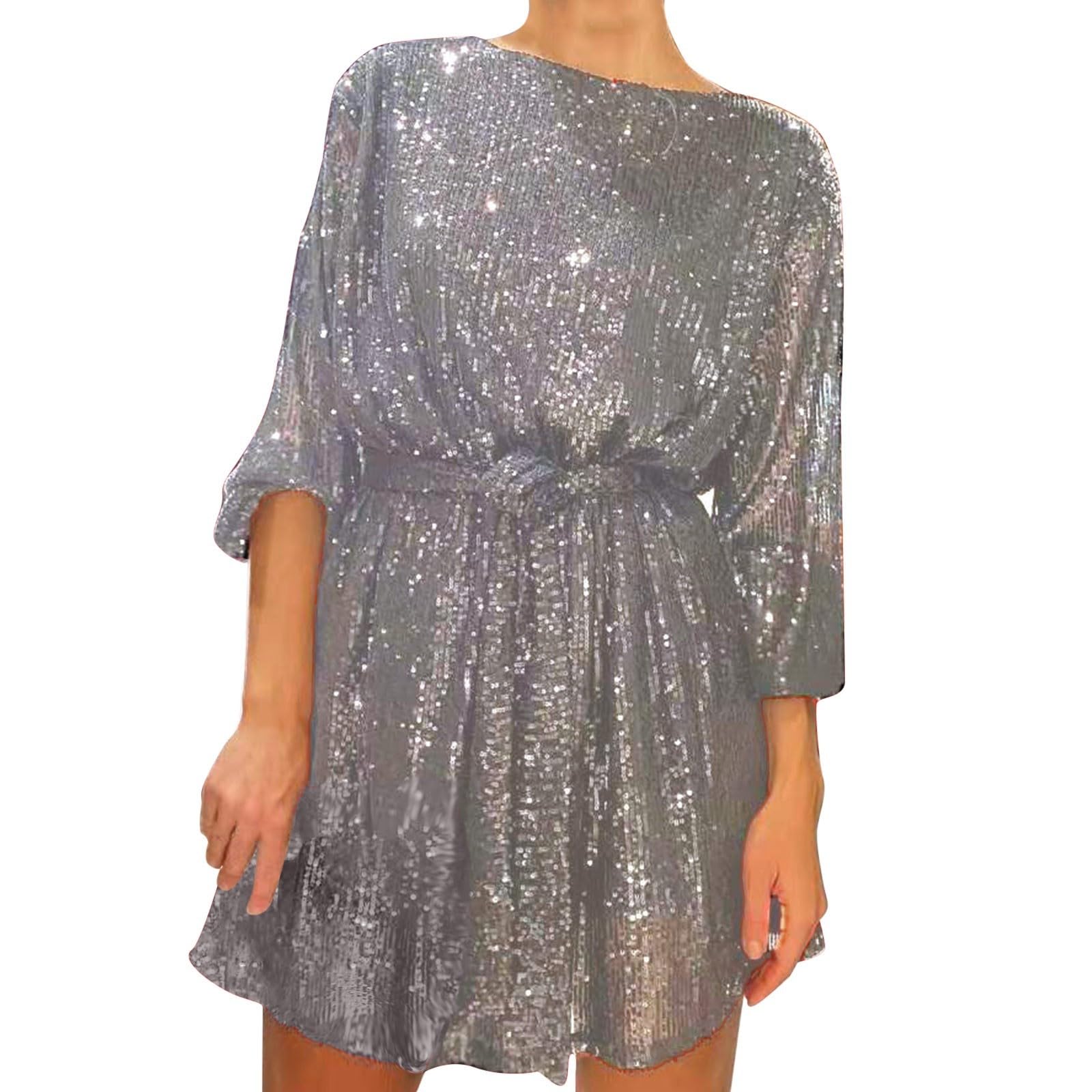 Sequin Dress for Women New Years Eve Outfits Sparkly Dresses Clubwear Night Out Evening Party Dresses