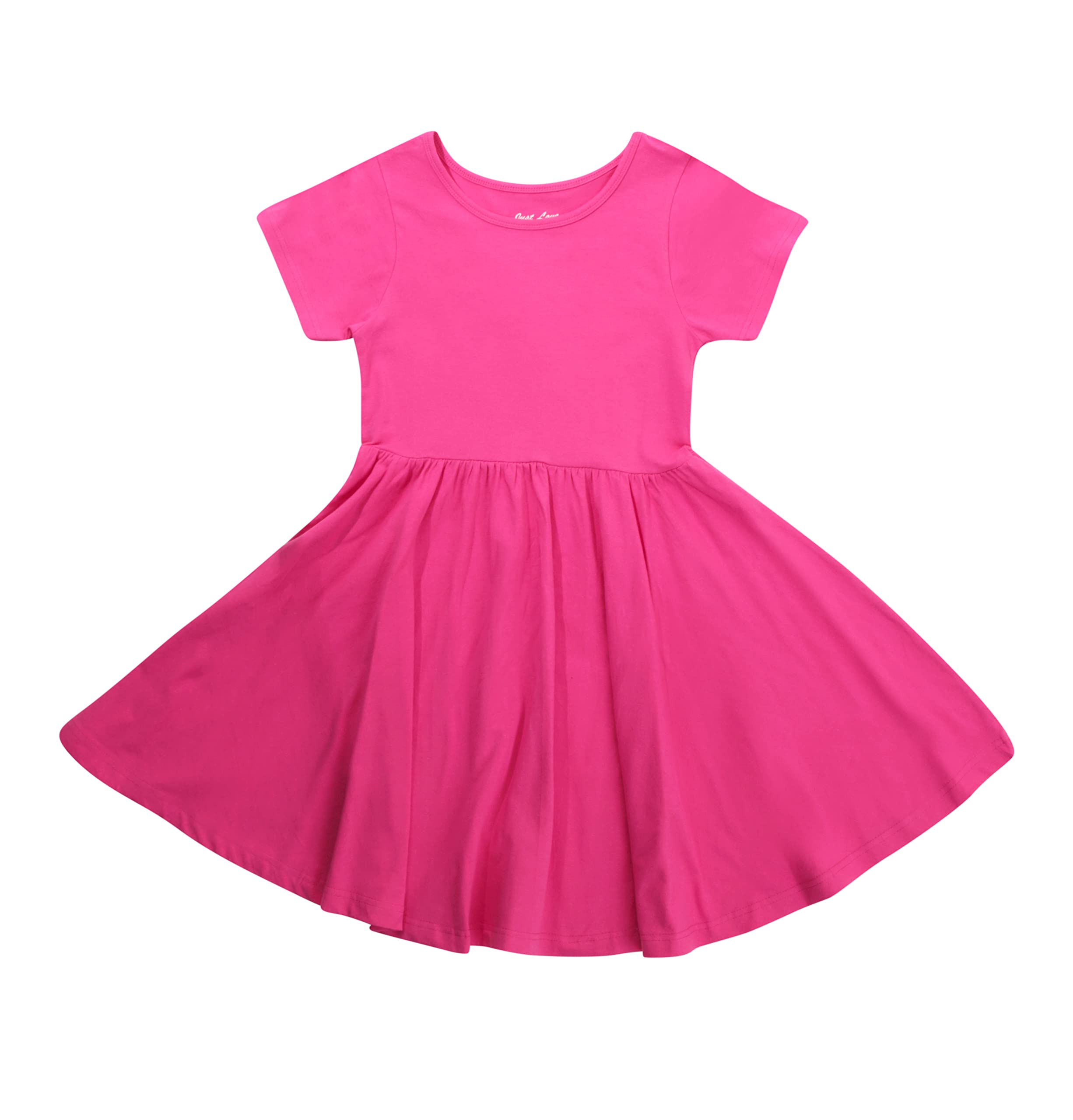 Just Love Girls Solid Short Sleeve Dresses 73612-PNK-10-12 Pink