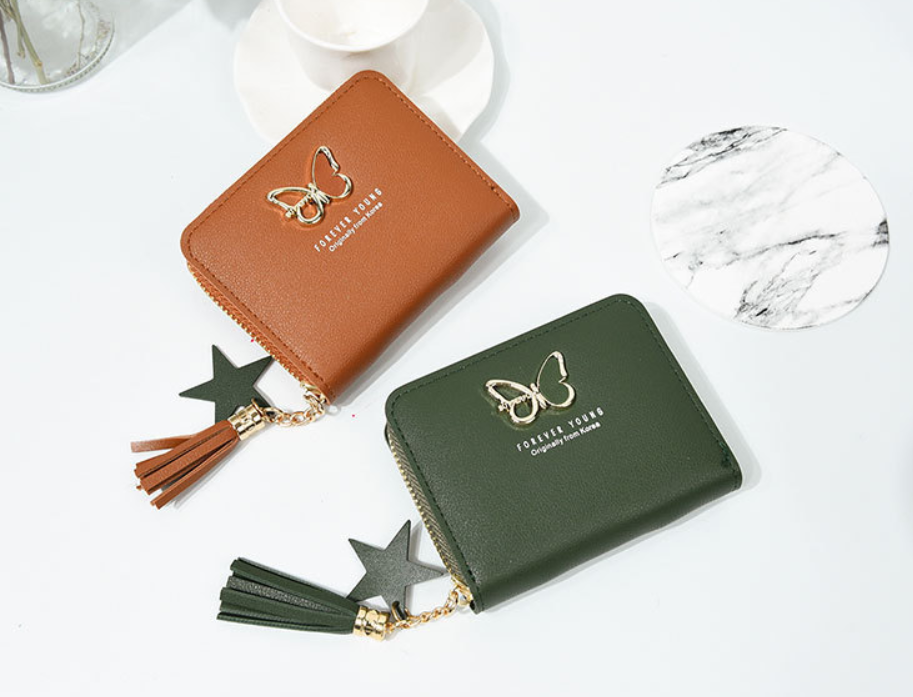 Women's Butterfly Coin Purse with Zipper Wallet