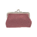 Coin Purse Vintage Bag Lock Wallet Buckle Kiss Lock change purse change holder wallet coin Canvas cotton coin purse(A red)