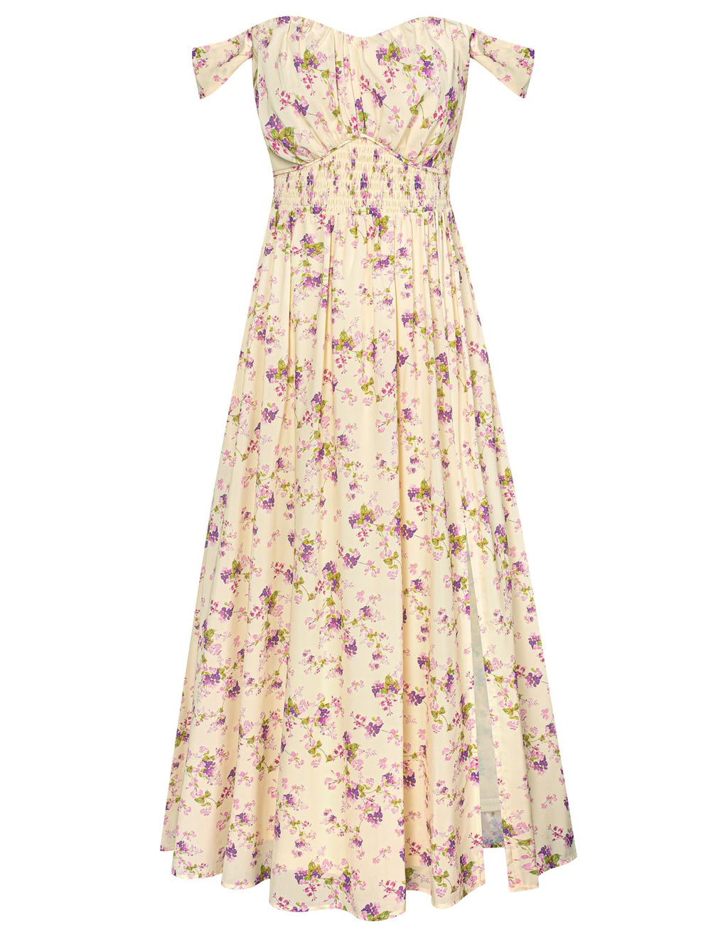 2024 Womens Summer Sleeveless Off Shoulder Floral Flowy A Line Maxi Dresses Beige Purple S