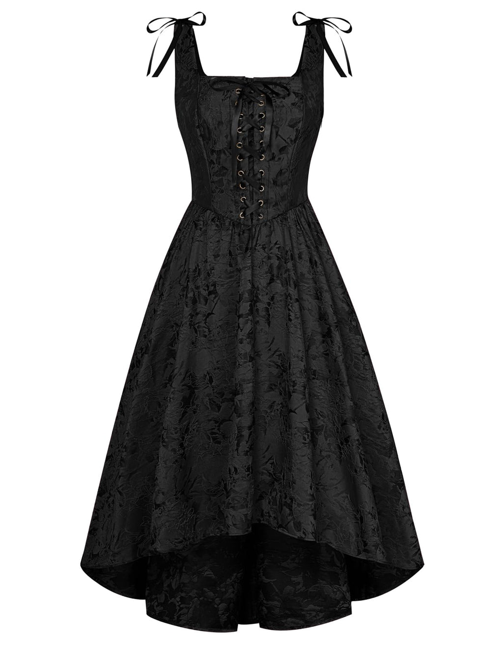 Scarlet Darkness Renaissance Costume Women Jacquard Victorian Gothic Dresses Black Jacquard Size 12