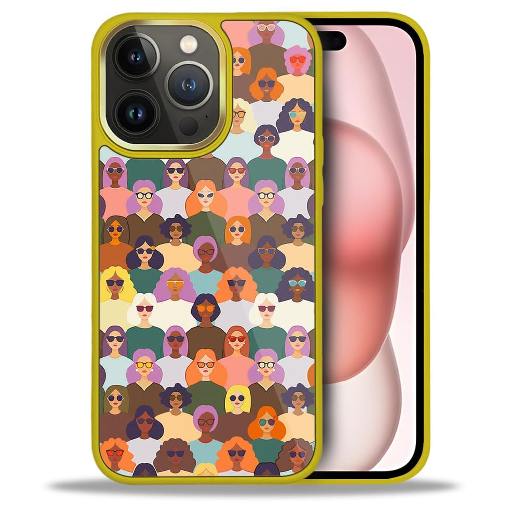 Kapadiy Compatible with iPhone 12 Pro Max CaseFashionable City Woman Case for Woman Men Full Body Protective Cover Shockproof Slim Dopamine Designed for iPhone 12 Pro Max Case 6.5 in -Yellow Green