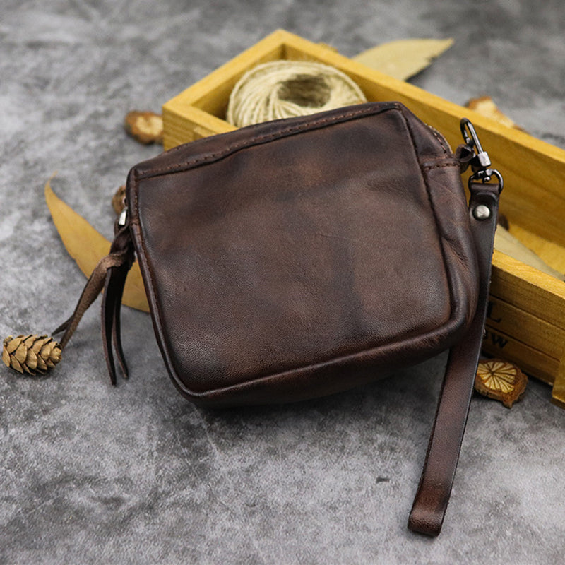 Genuine Leather Coin Purse - Unisex Retro Wallet