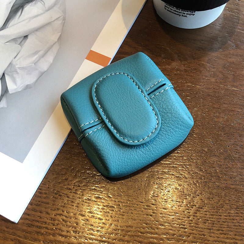 Women's Buckle Cowhide Coin Purse and Key Case