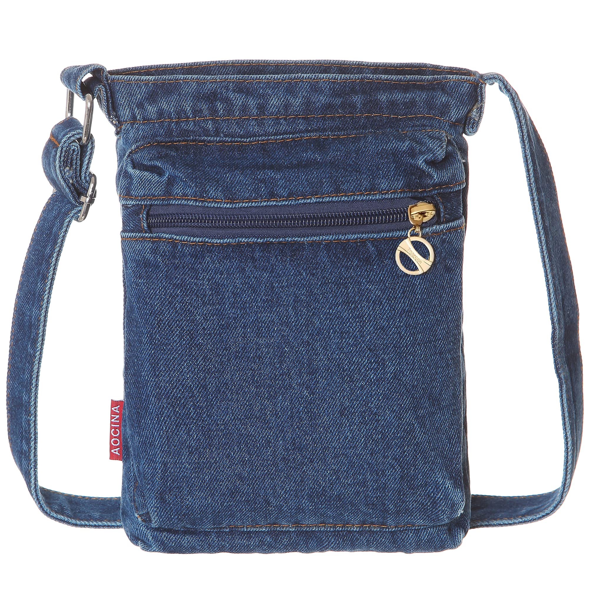 AOCINA Small Denim Purse Blue Jean Purse Shoulder Bag Denim Crossbody Bags for Women(E-Dark Blue)
