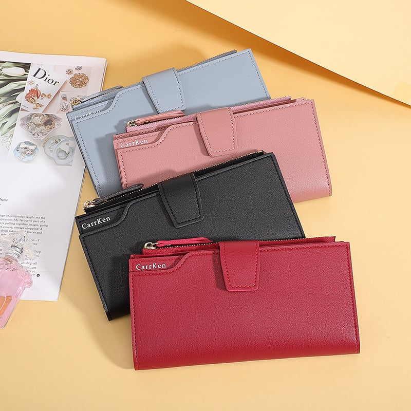 Multifunctional Tri-fold Zipper Card Holder Purse