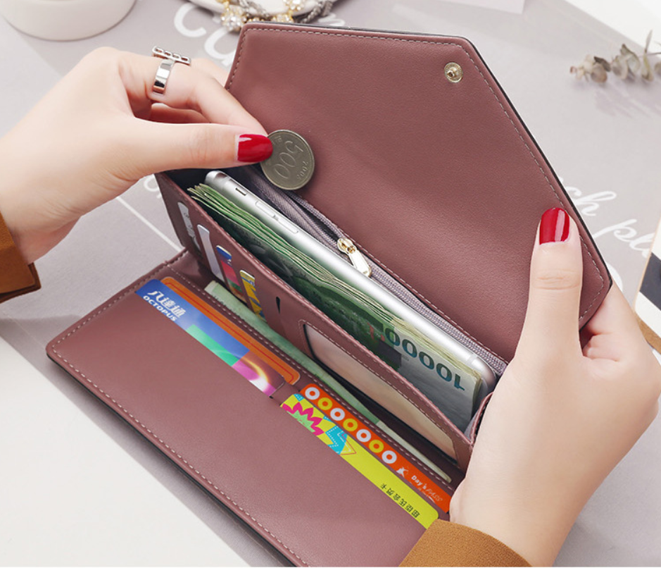 Women's Suede Envelope Wallet and Purse