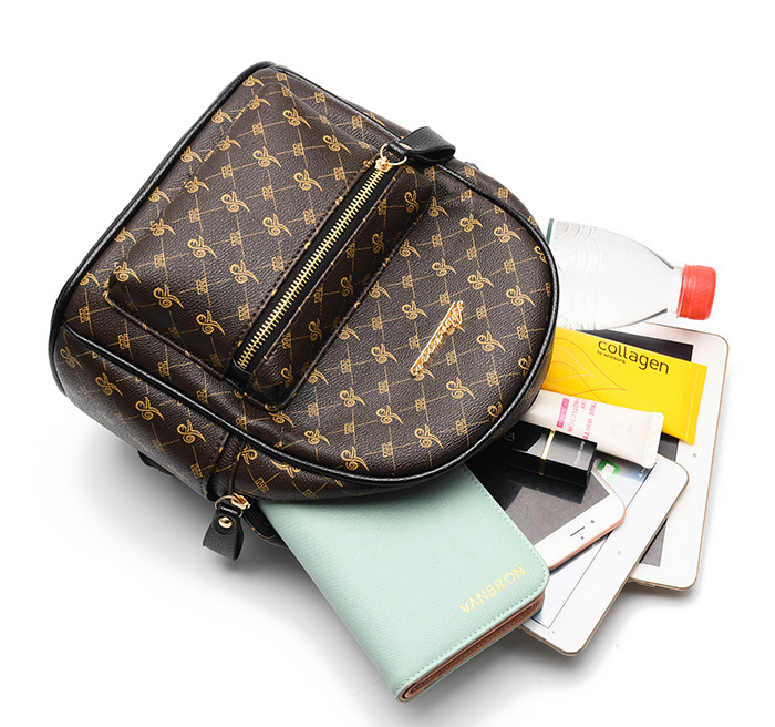 Classic HB-66B2 Backpack with Crocodile Pattern Purse