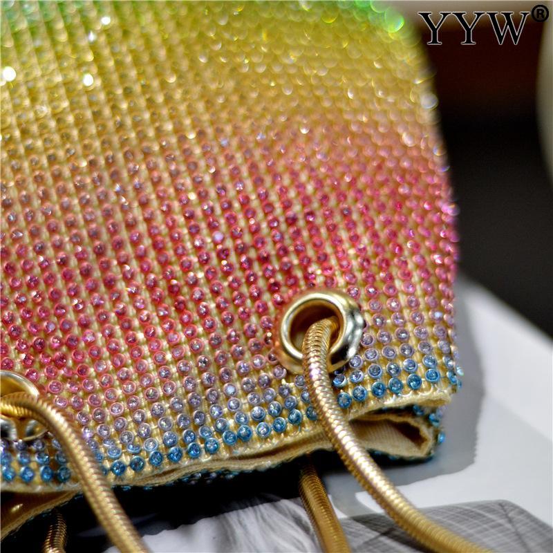 Fashion Women's Rhinestone Bucket Shoulder Bag Purse