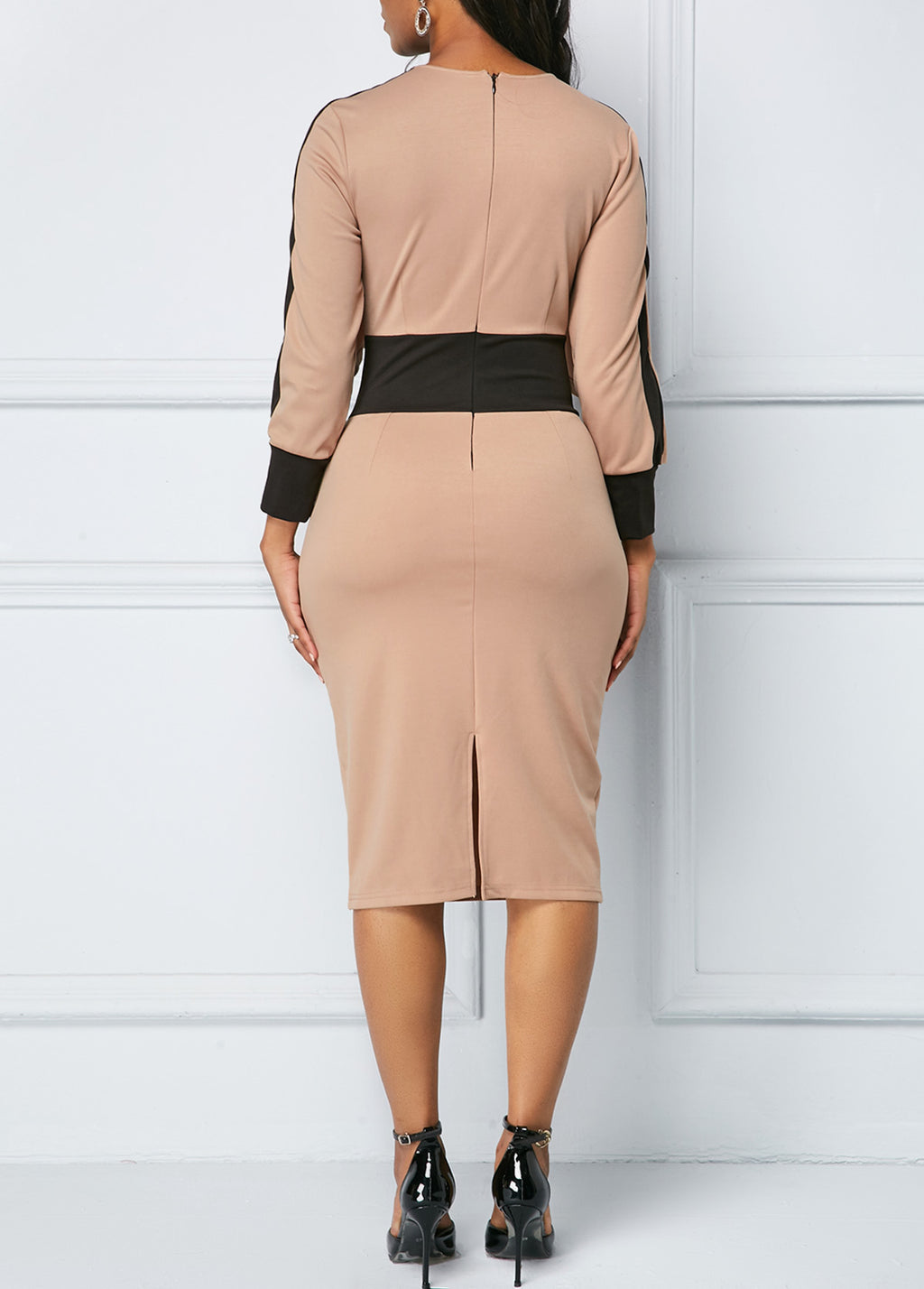 Color-Block Bodycon Sexy Evening Dress