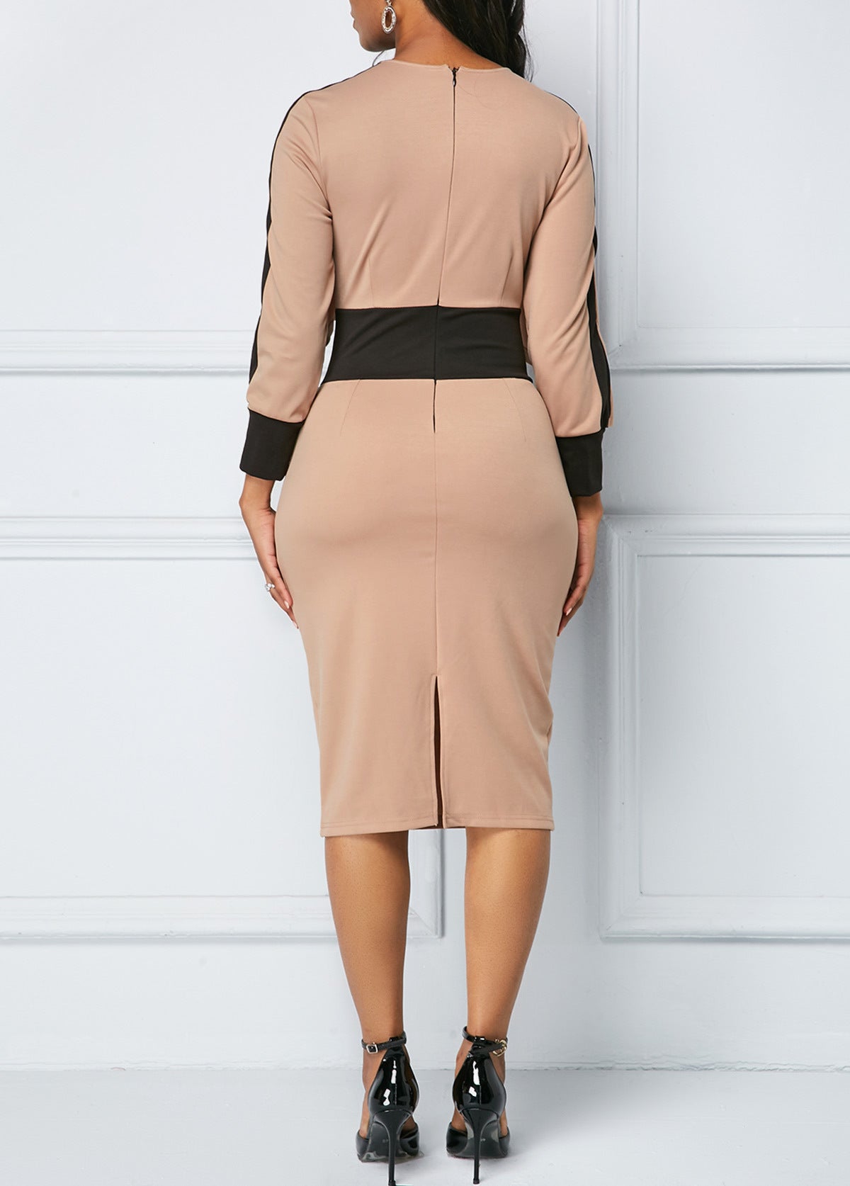 Color-Block Bodycon Sexy Evening Dress