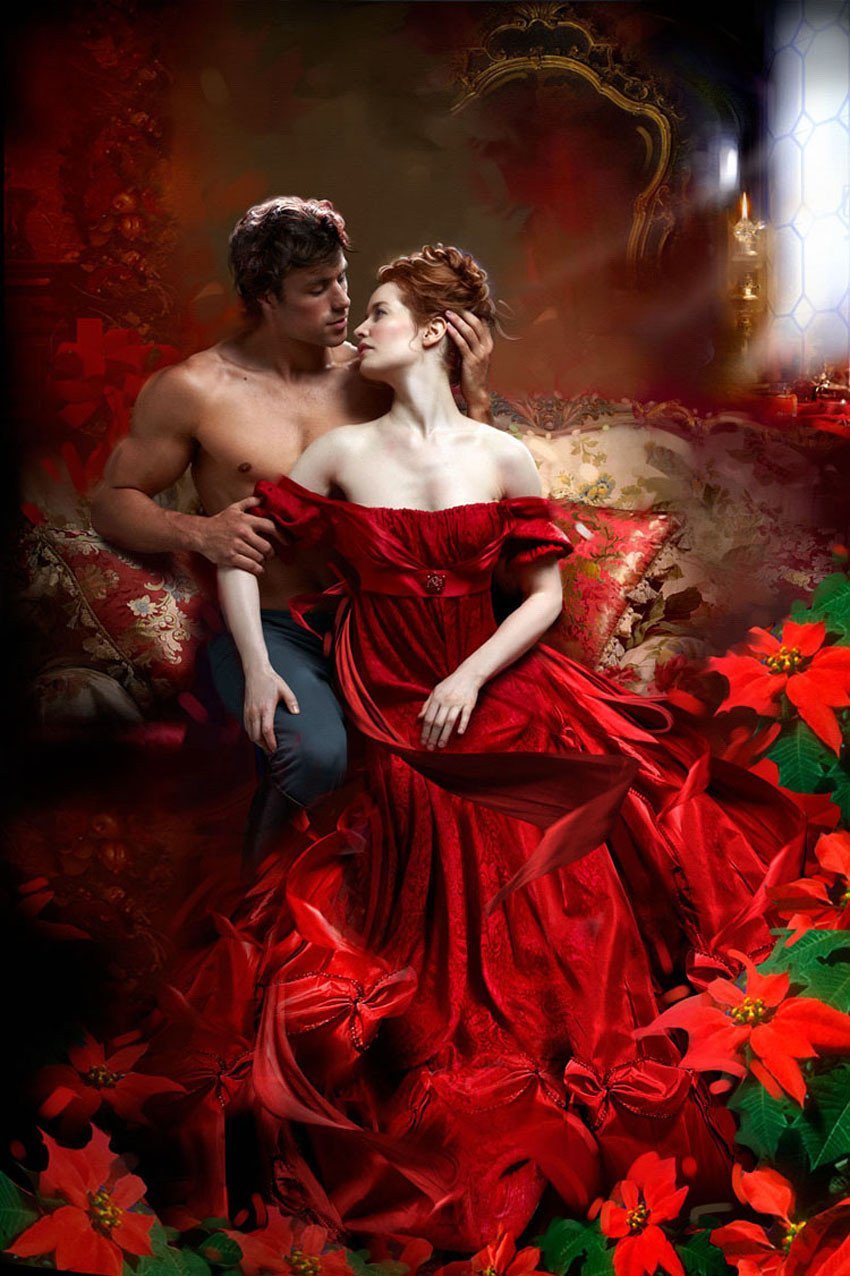 Diamond Painting of a Woman in a Red Dress