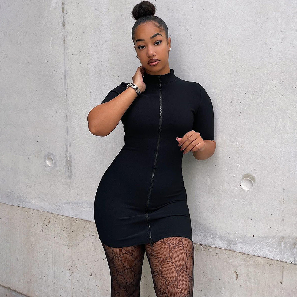 XM1107 Women's Fashionable Sexy Zipper Dress