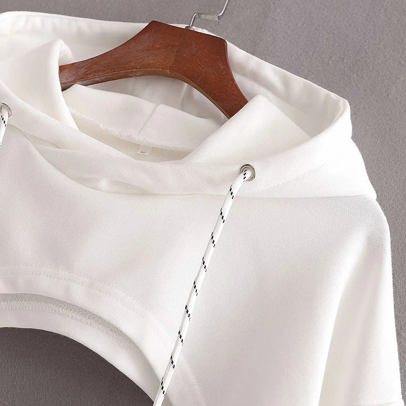 Women’s Summer Sexy Short Hoodie with Drawstring