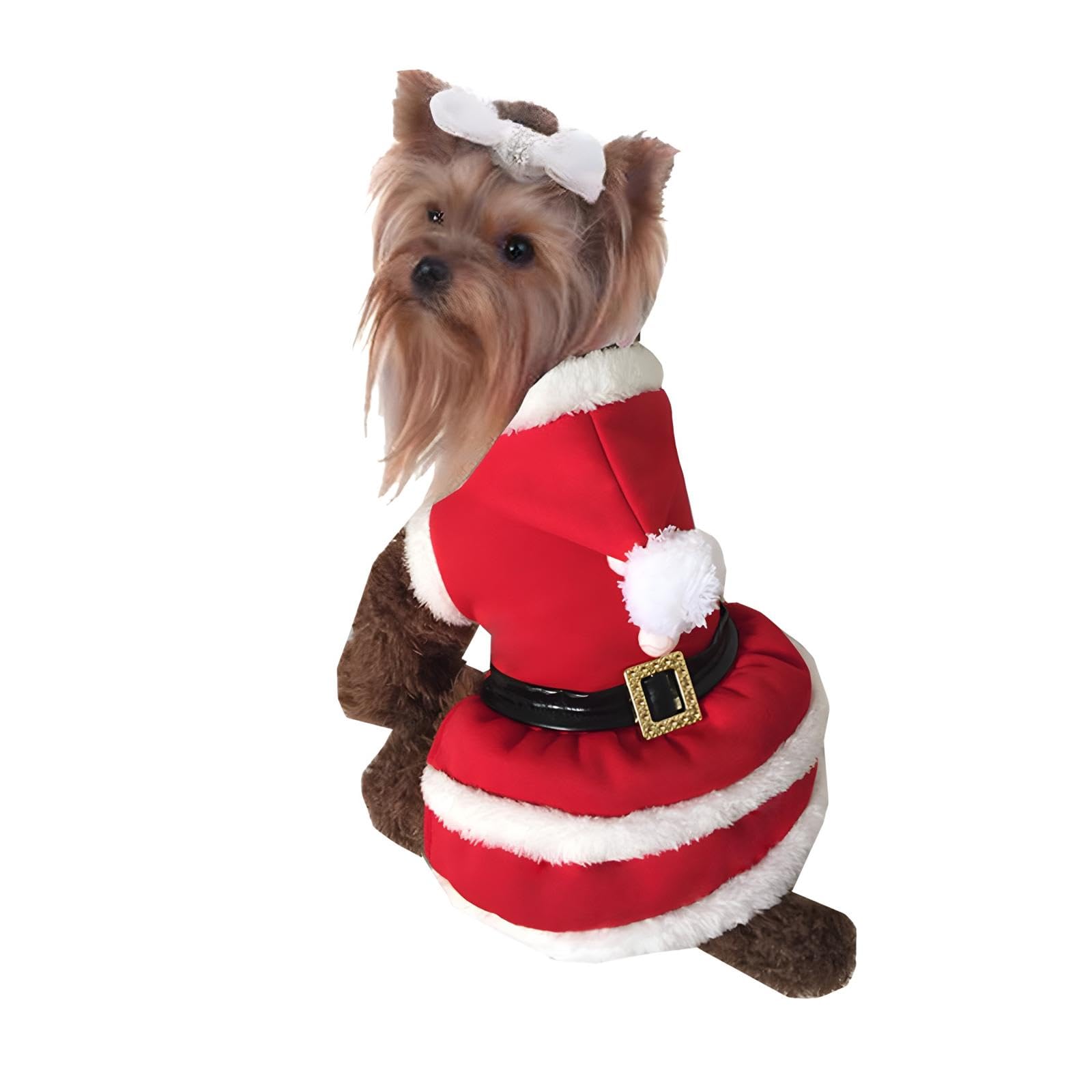 NACOCO Dog Christmas Dresses Cat Xmax Suits Small Pet Haliday Outfits Winter Warm Clothes (Red XL)
