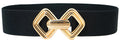 LXOrdora Stretchy Wide Belts for Women Elastic Waist Belts for Dresses Black Gold 85cm/34in