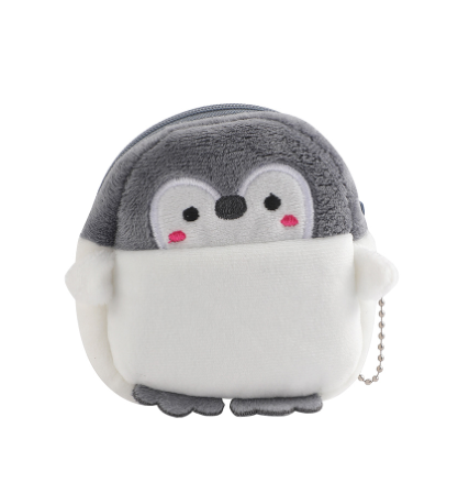 Cute Cartoon Penguin Plush Coin Purse Keychain