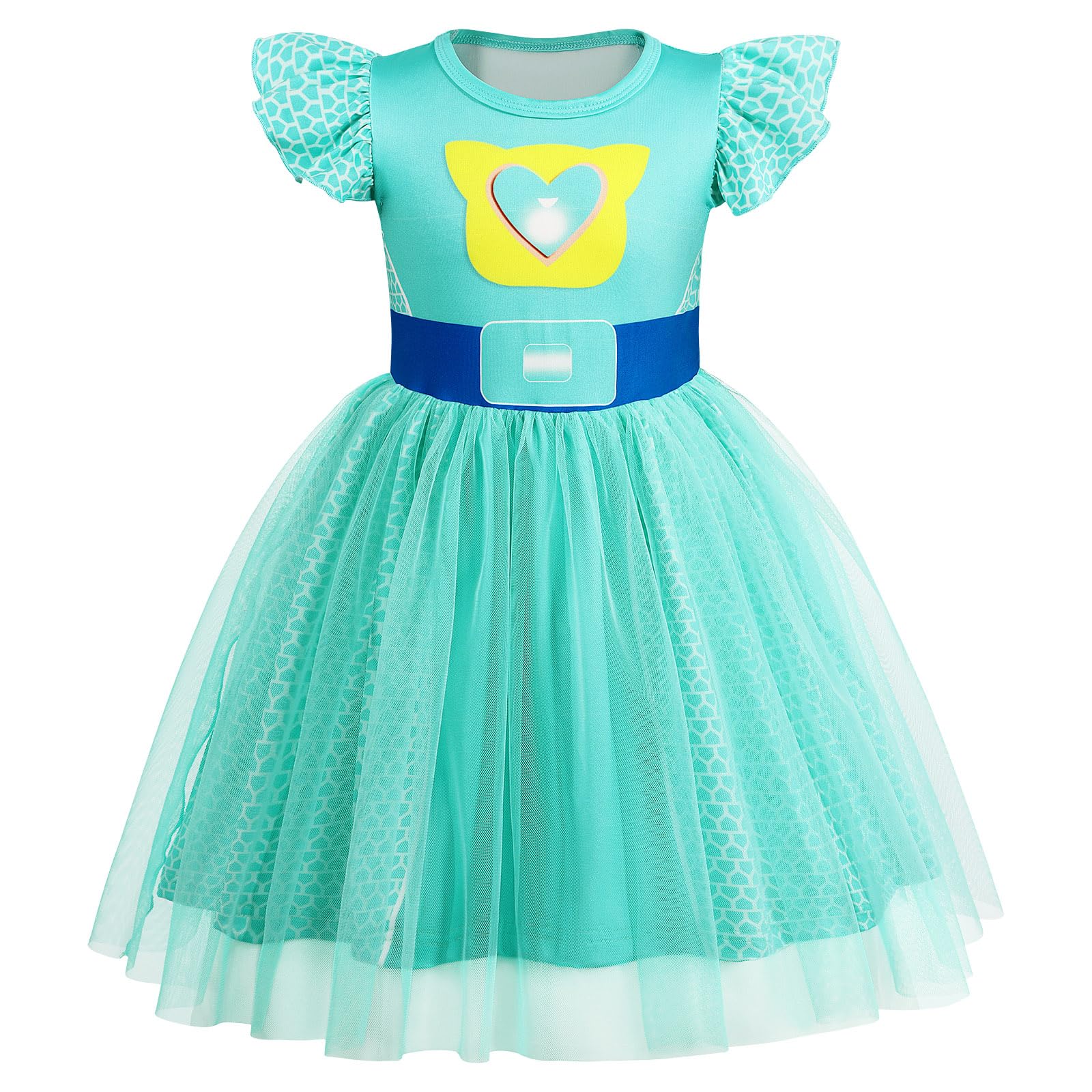 Marendyee Girls Kitties Costume Dress Christmas Gift for Kids Tulle Mesh Cosplay Dresses Flutter Sleeve