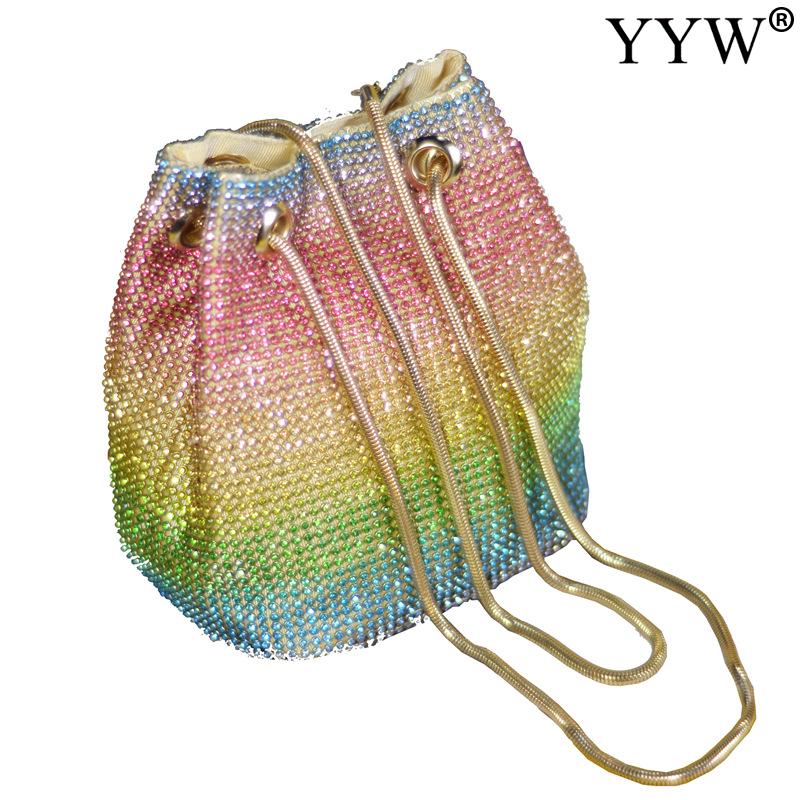 Fashion Women's Rhinestone Bucket Shoulder Bag Purse