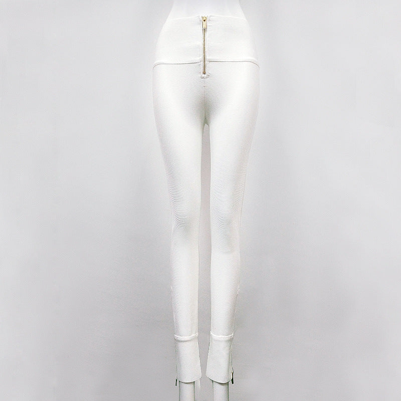 Tight Zipper Sexy Bandage Stretch Leggings