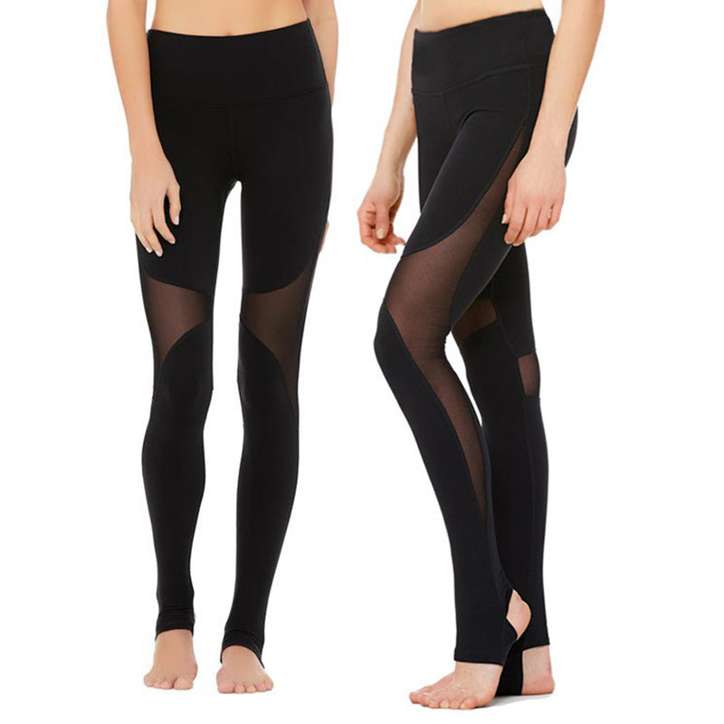 Sexy Mesh Stitching Stretch Yoga Trousers