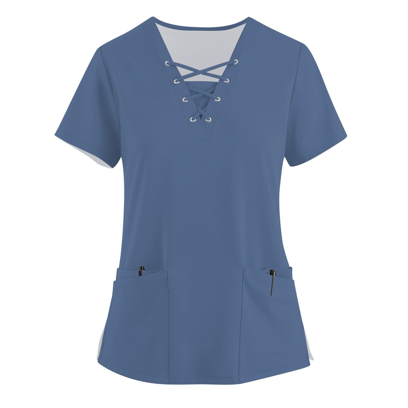 Scrubs for Women Scrub Sets for Woman Maternity Scrubs Under Scrubs for Women Long Sleeve Plus Size Scrubs Christmas Tops Flannel Shirt Women T Shirt Bikini Top Red Blouse for Woman（2-BlueXL）