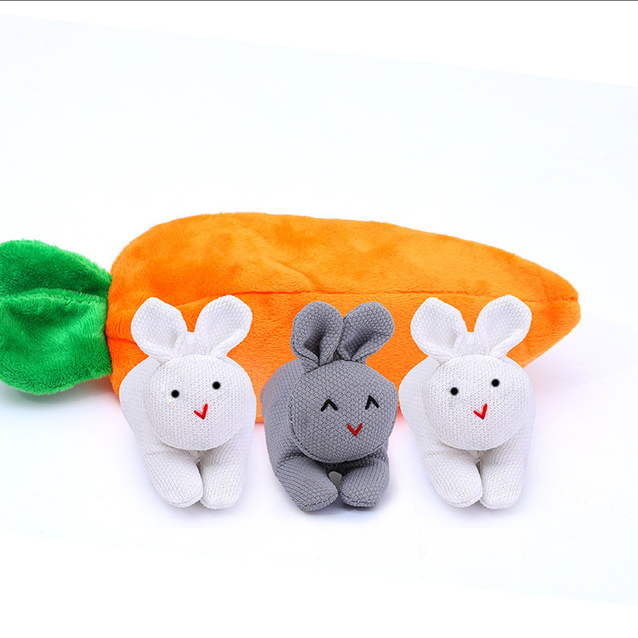 Three Rabbits Carrot Purse - Cute Rabbit Ornament