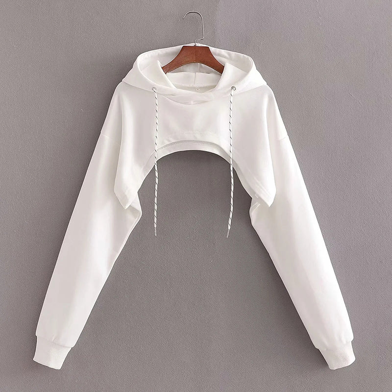 Women’s Summer Sexy Short Hoodie with Drawstring