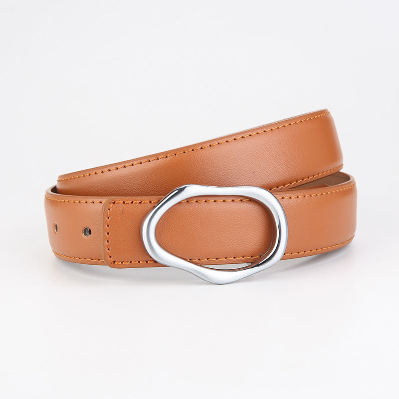 Men's and Women's Genuine Leather Summer Belt for Dresses