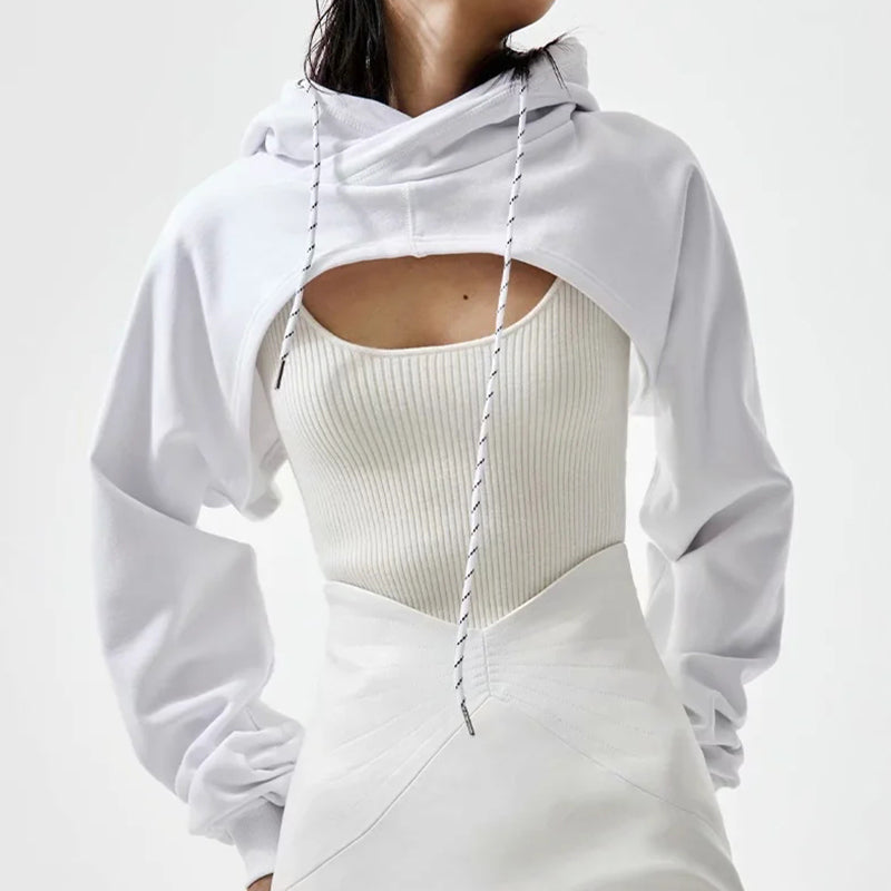 Women’s Summer Sexy Short Hoodie with Drawstring