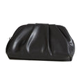 Huralona Dressy Pleated Vegan Leather Clutch Purse Bag for Women Super Chic Soft PU Evening Purse Handbag (Black Zipper)
