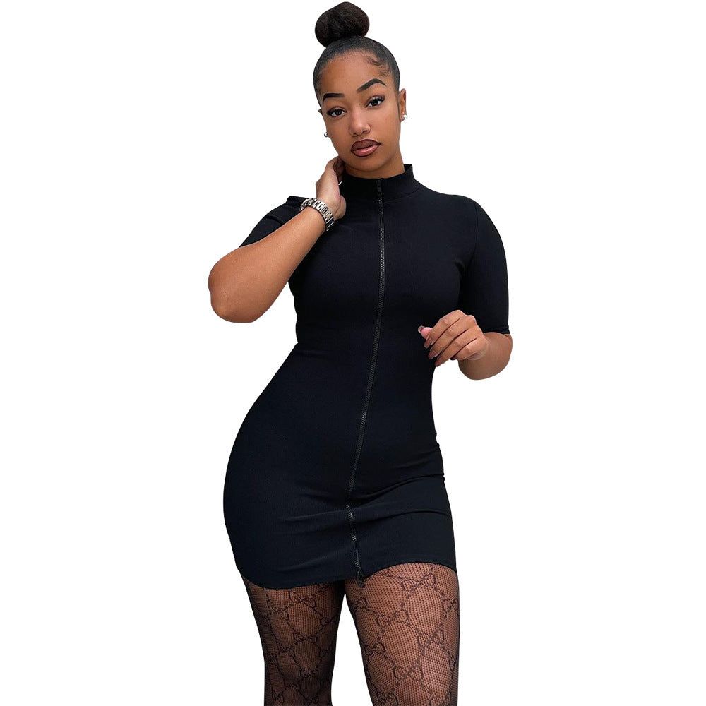 XM1107 Women's Fashionable Sexy Zipper Dress