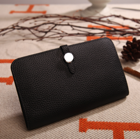 Platinum Purse with Cowhide Lychee Pattern Wallet