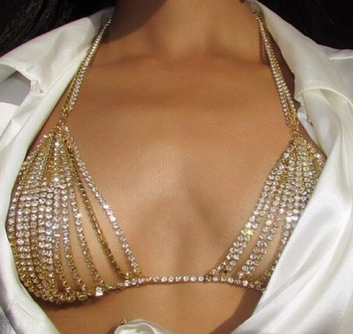 Sexy Rhinestone Bikini Body Chain Jewelry