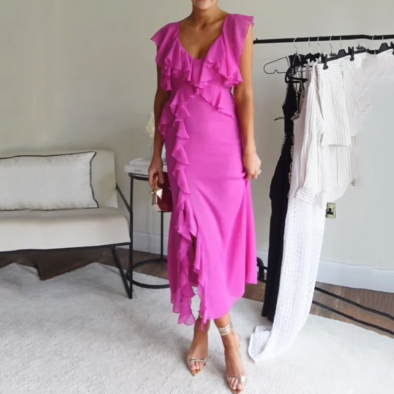 Women's Fashion Sexy Ruffled Dress