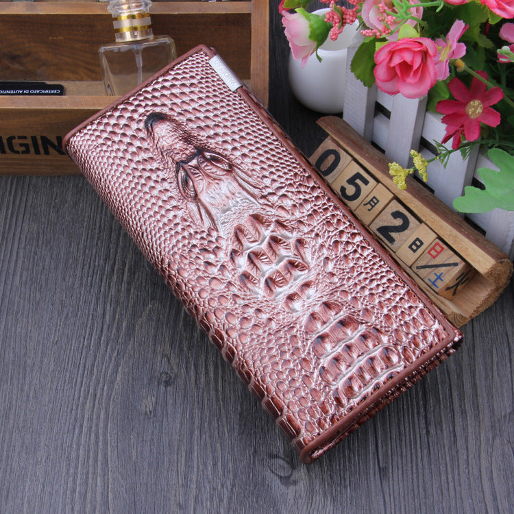 Crocodile Pattern Women's Long Wallet and Purse