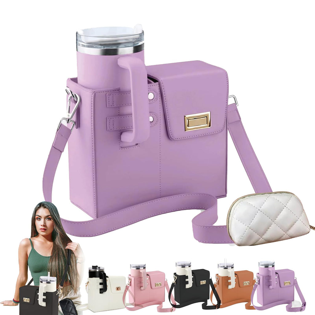 ZETOREL Stanley Purse Cup Holder Tumbler Purse Water Bottle Purse for Women Purse with Water Bottle Pocket