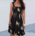 Fashion Print Sexy Suspender Dress