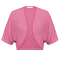 Belle Poque Womens Open Front Pink Cardigan Shrugs Batwing Bolero Jackets for Evening Dresses L